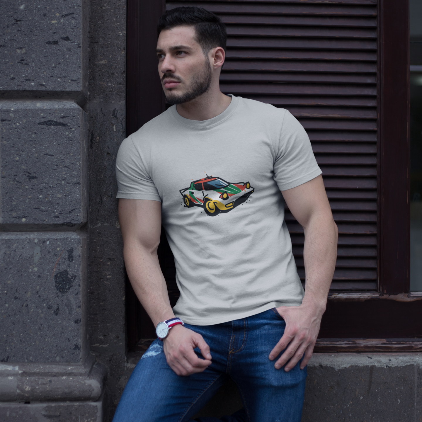 CAmiseta lancia Stratos blanco