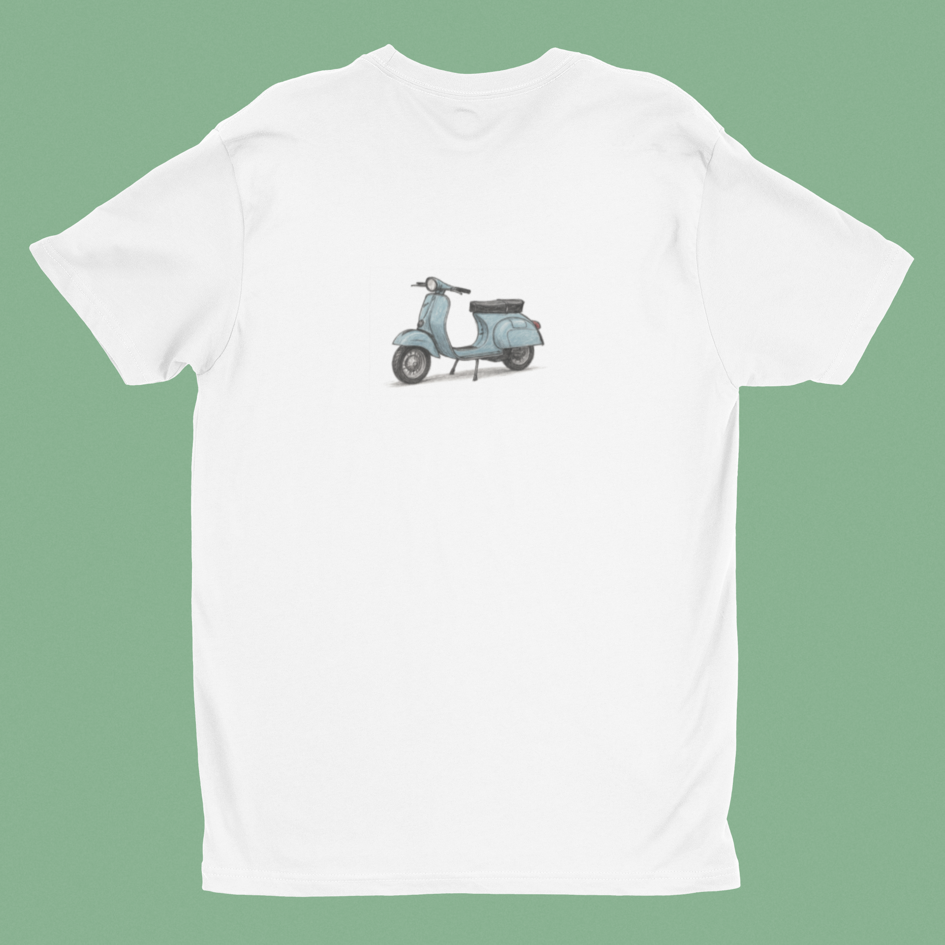 camiseta blanca de vespa primavera