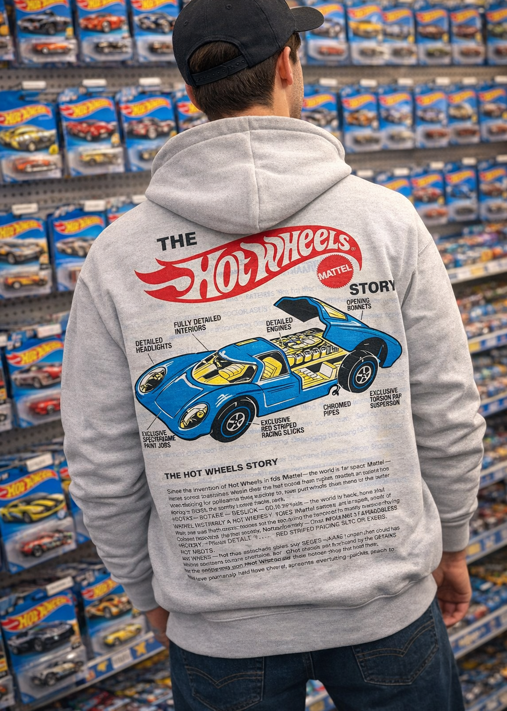 sudadera gris hot wheels 